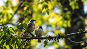 Vögel auf einem Zweig